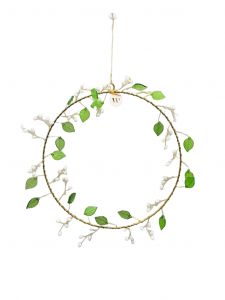 Wreath green leaves and white TI0223