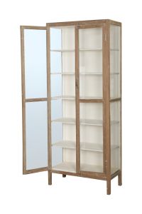 Wooden cabinet with glass doors