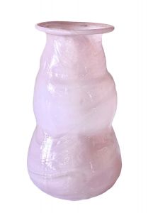 Vase recycled glass in opaline pink WEL124
