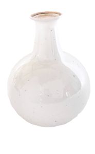 Vase recycled glass opaline white WEL127
