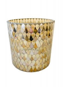 Tealightholder mosaic coloured beads WEL149