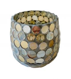 Tealight holder mosaic coloured beads WEL150