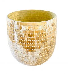 Vase mosaic gold beads WEL153